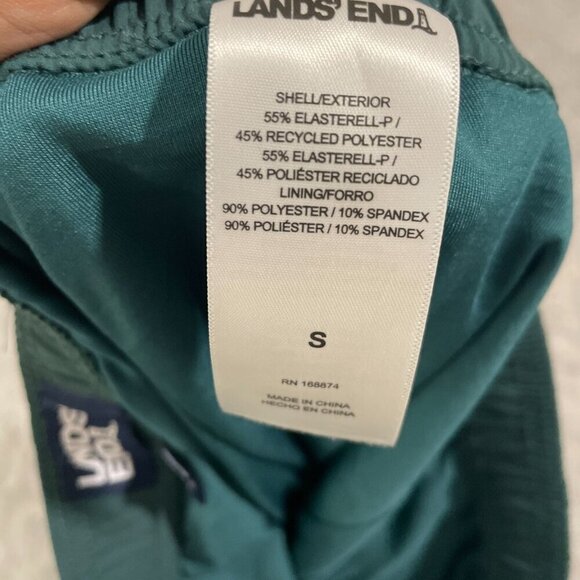 NEW Lands' End Mens S Green Swim Shorts With Adjustable Lined - Picture 7 of 10